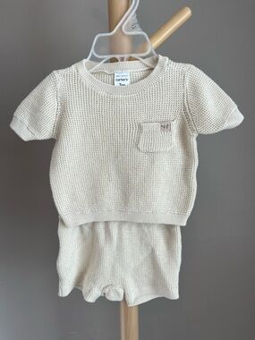 ⭐️⭐️PICK 5 / $20 Carter's Cream Knit Baby Two-Piece Short Set 3M